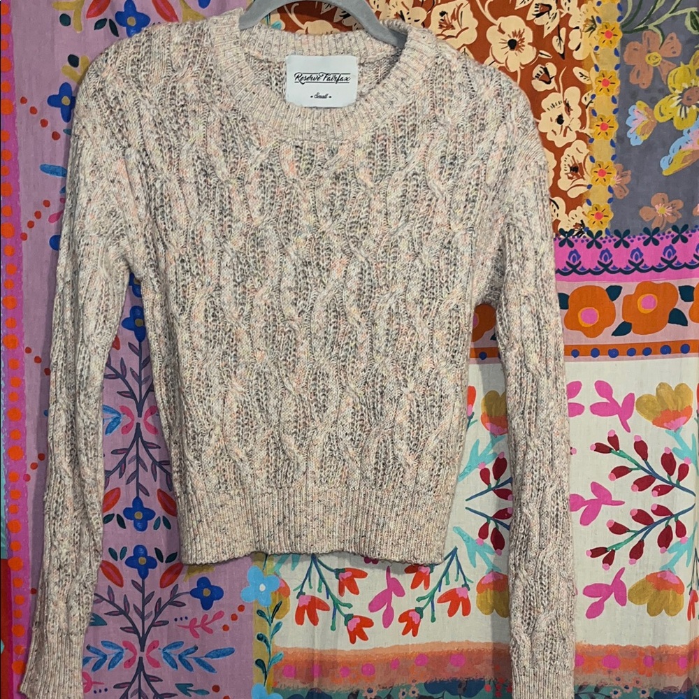 RESERVE FAIRFAX Boho Cable Knit Multi-Colored Sweater Size Juniors Small